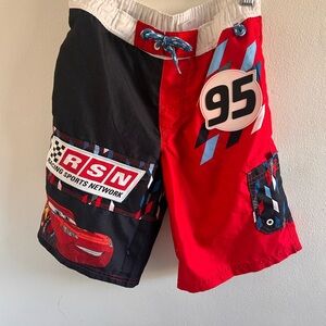 Disney Boys Red, Black & White Lightning McQueen '95 Swim Shorts